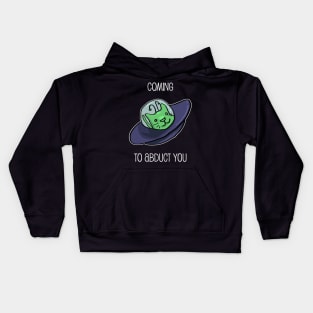 Alien cat in UFO coming to abduct you Kids Hoodie